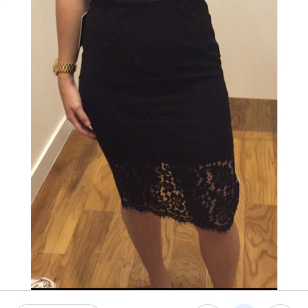 Express black lace midi dress